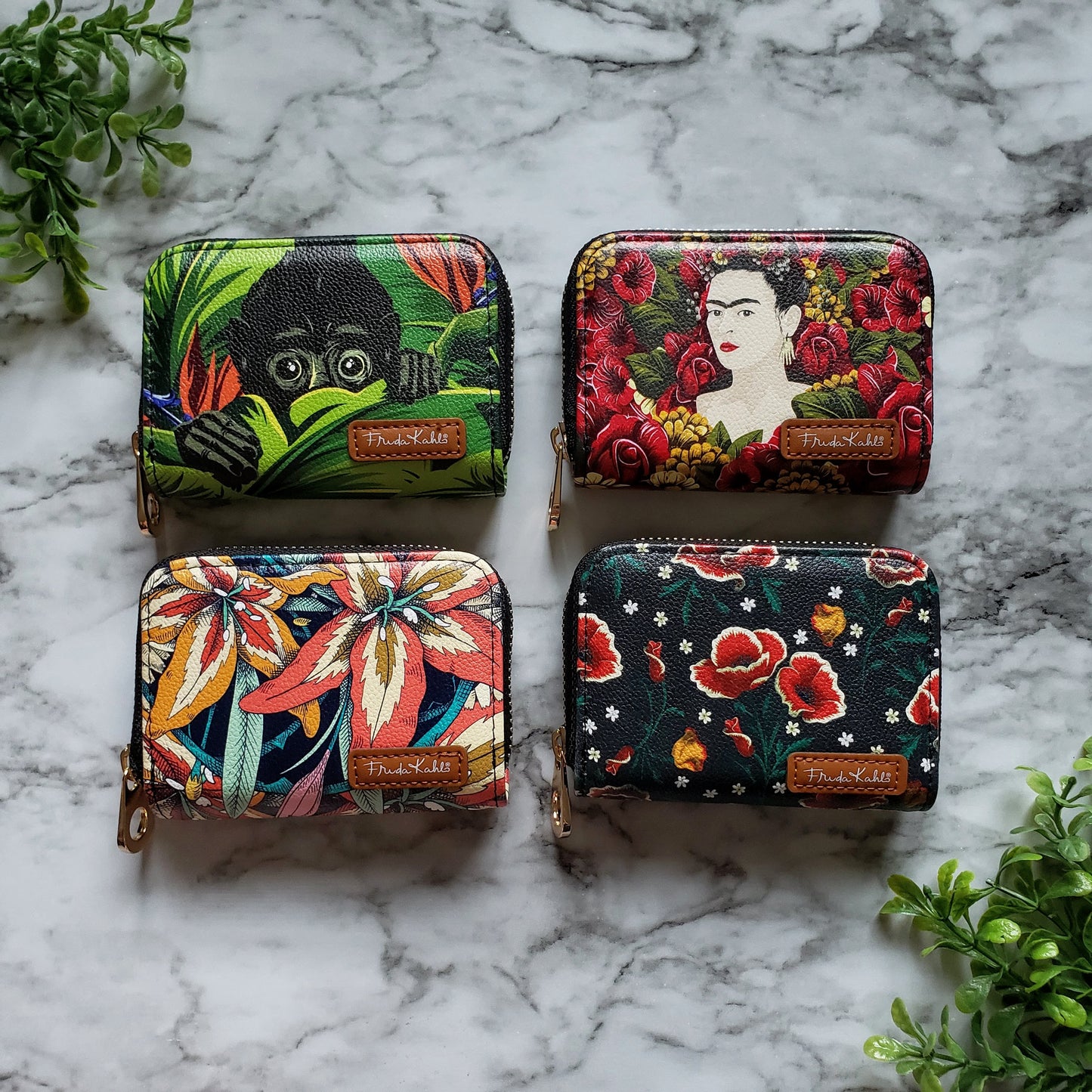 Frida Kahlo Tiger Lily RFID Zipper Wallet