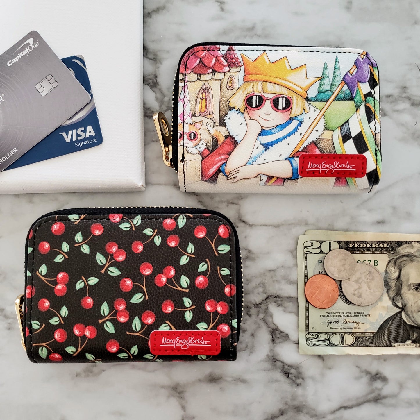 Mary Engelbreit Cherries RFID Zipper Wallet