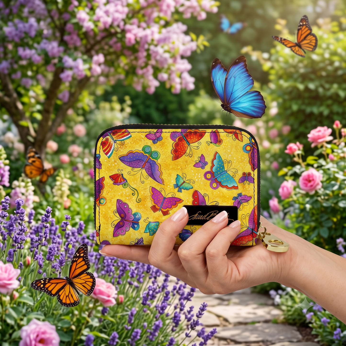 Laurel Burch Flutterbyes RFID zipper wallet