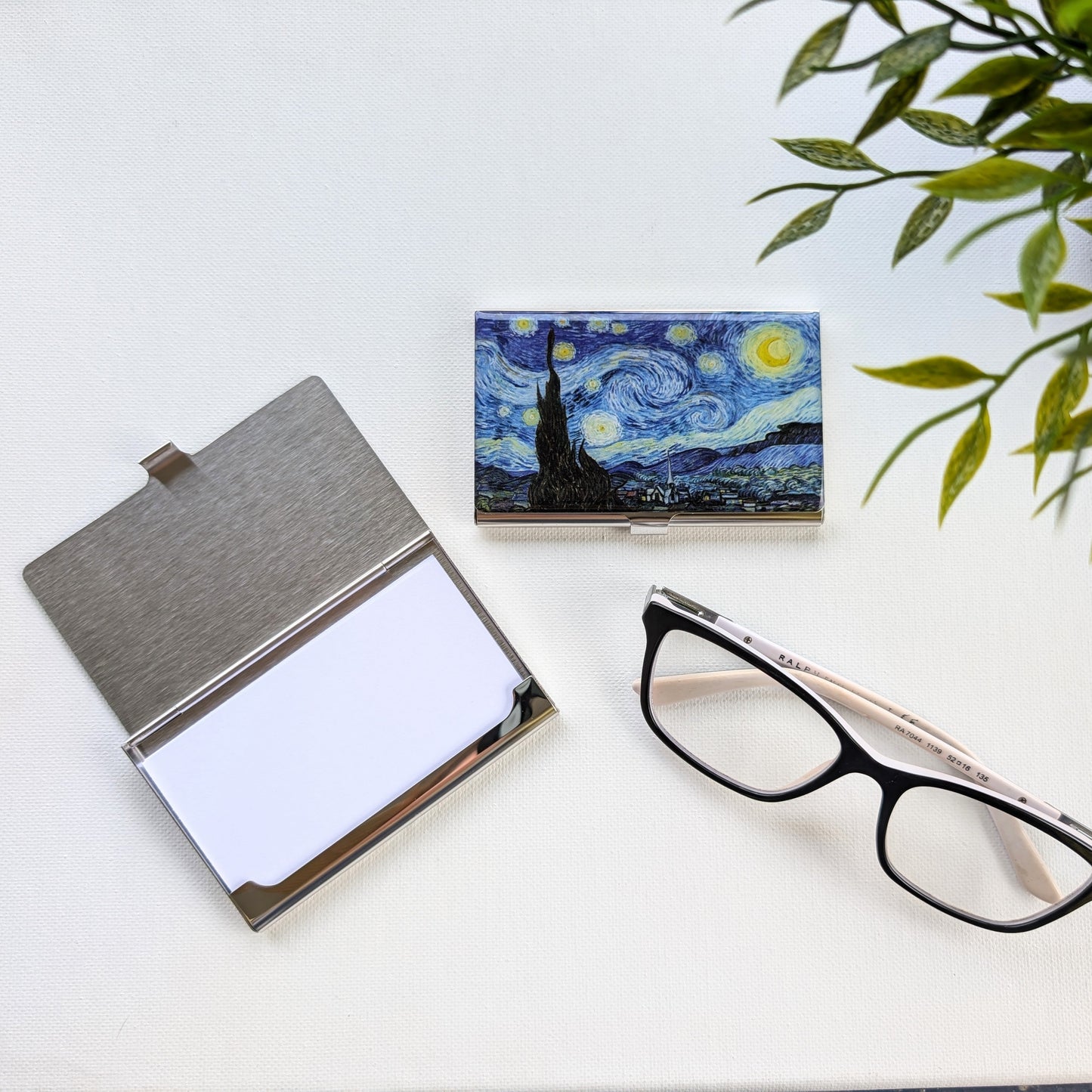 Van Gogh Starry Night Stainless Steel Business Card Holder