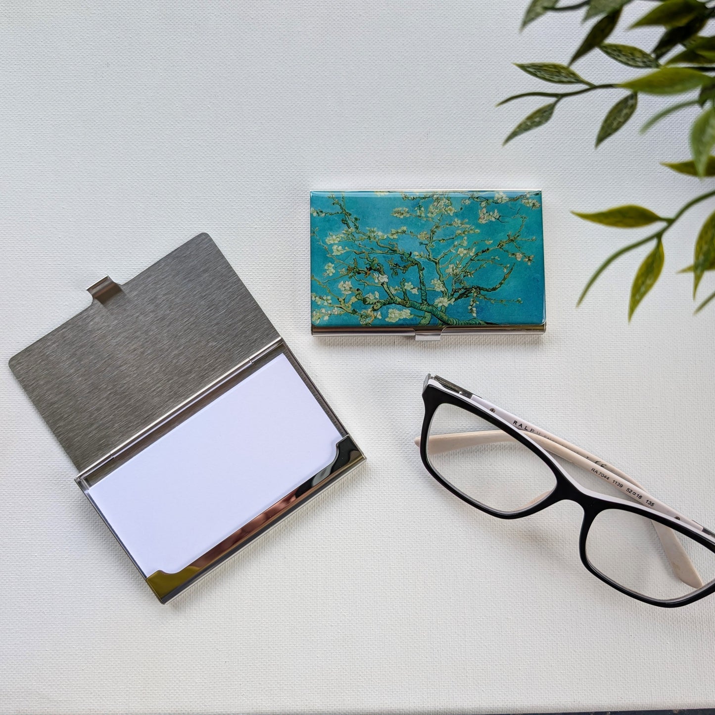 Van Gogh Almond Blossom Stainless Steel Business Card Holder