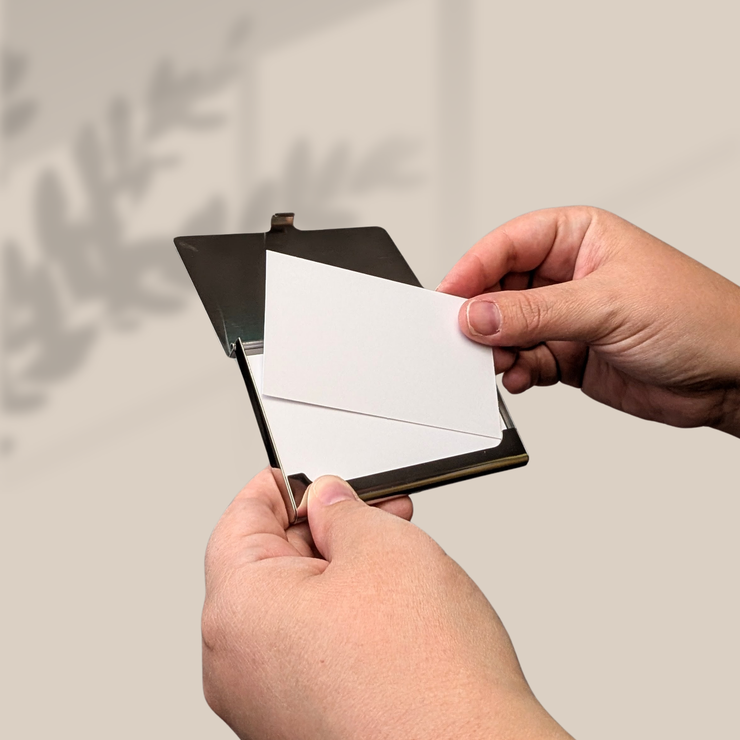 Cardinal Stainless Steel Business Card Holder