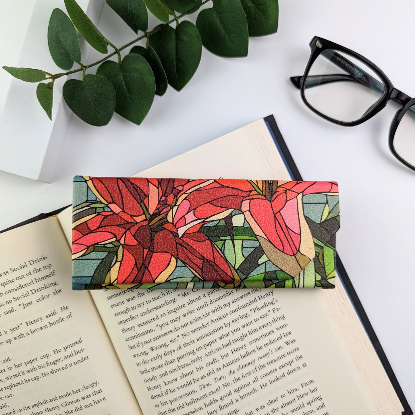 Art Glass Stargazer Lily Eyeglass & Sunglasses Case