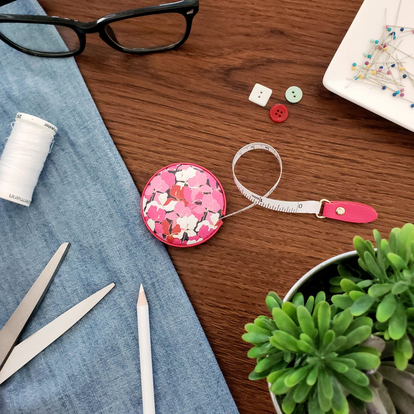 Enameled Orchids Tape Measure