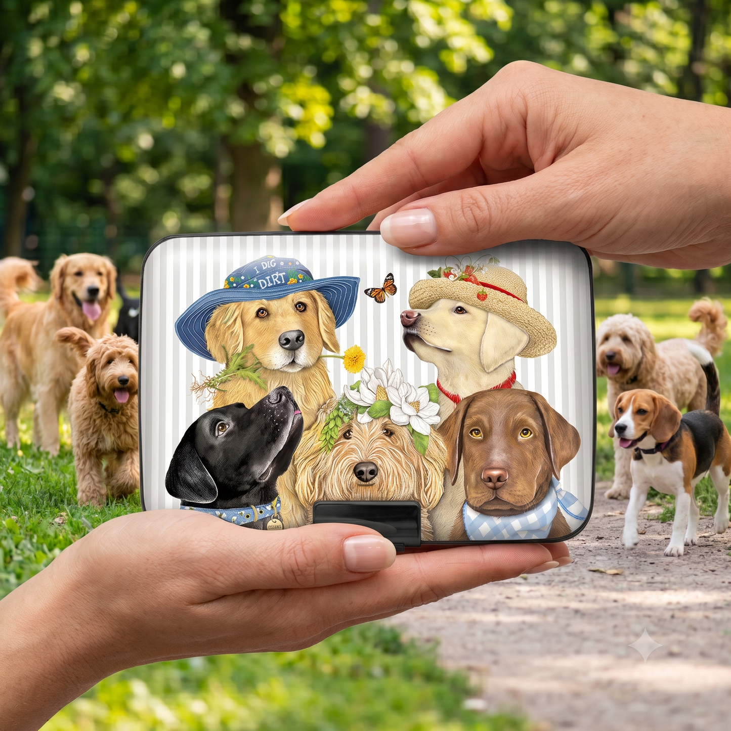 Mary Lake-Thompson Dogs RFID armored wallet
