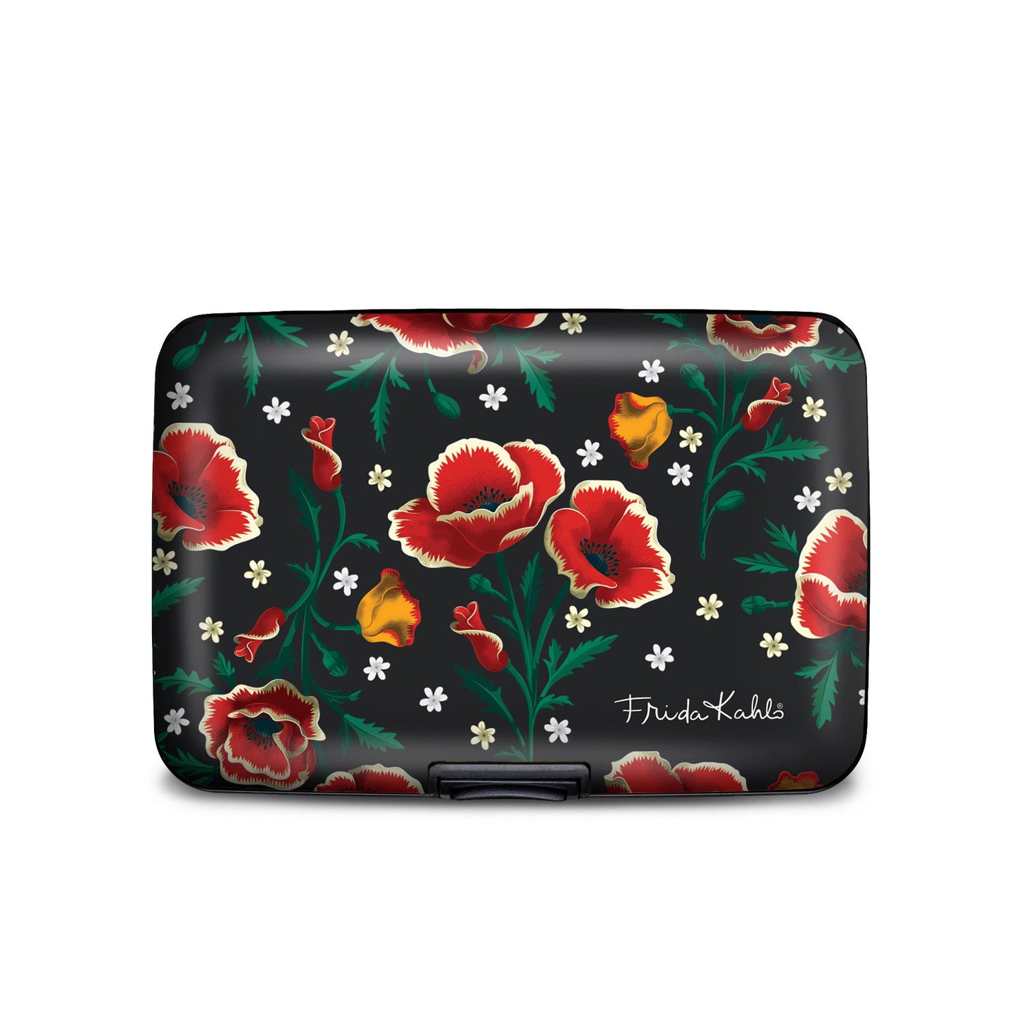 Frida Kahlo poppy floral RFID armored wallet