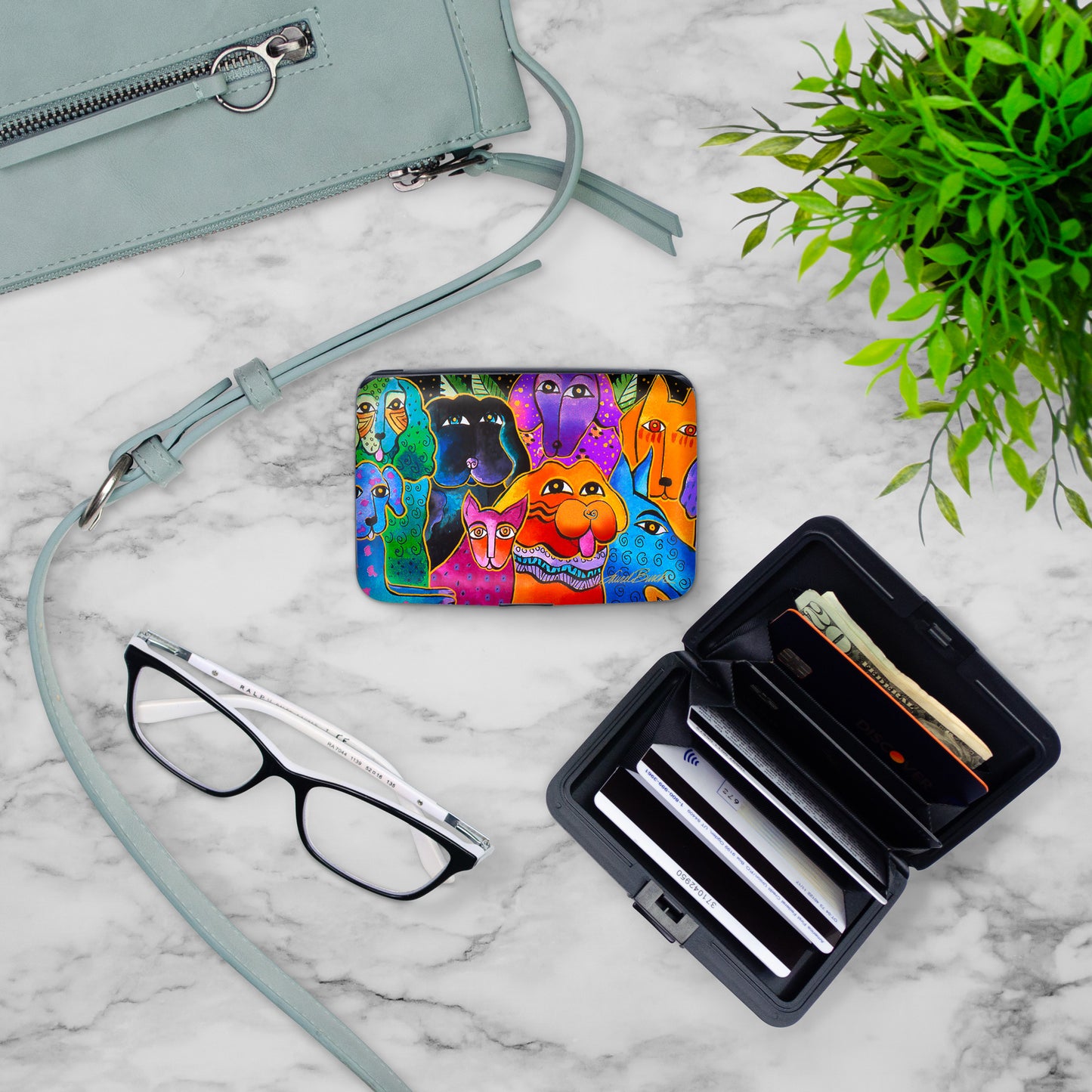 Laurel Burch Dogs & Doggies RFID Armored Wallet