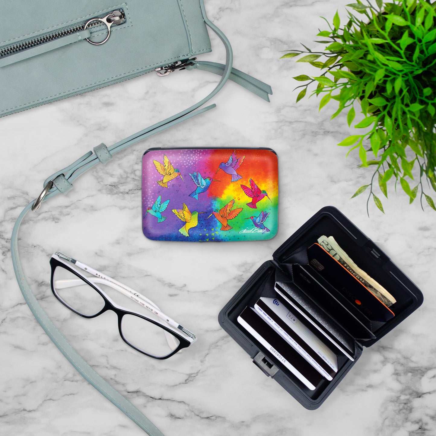 Laurel Burch Hummingbirds RFID Armored Wallet