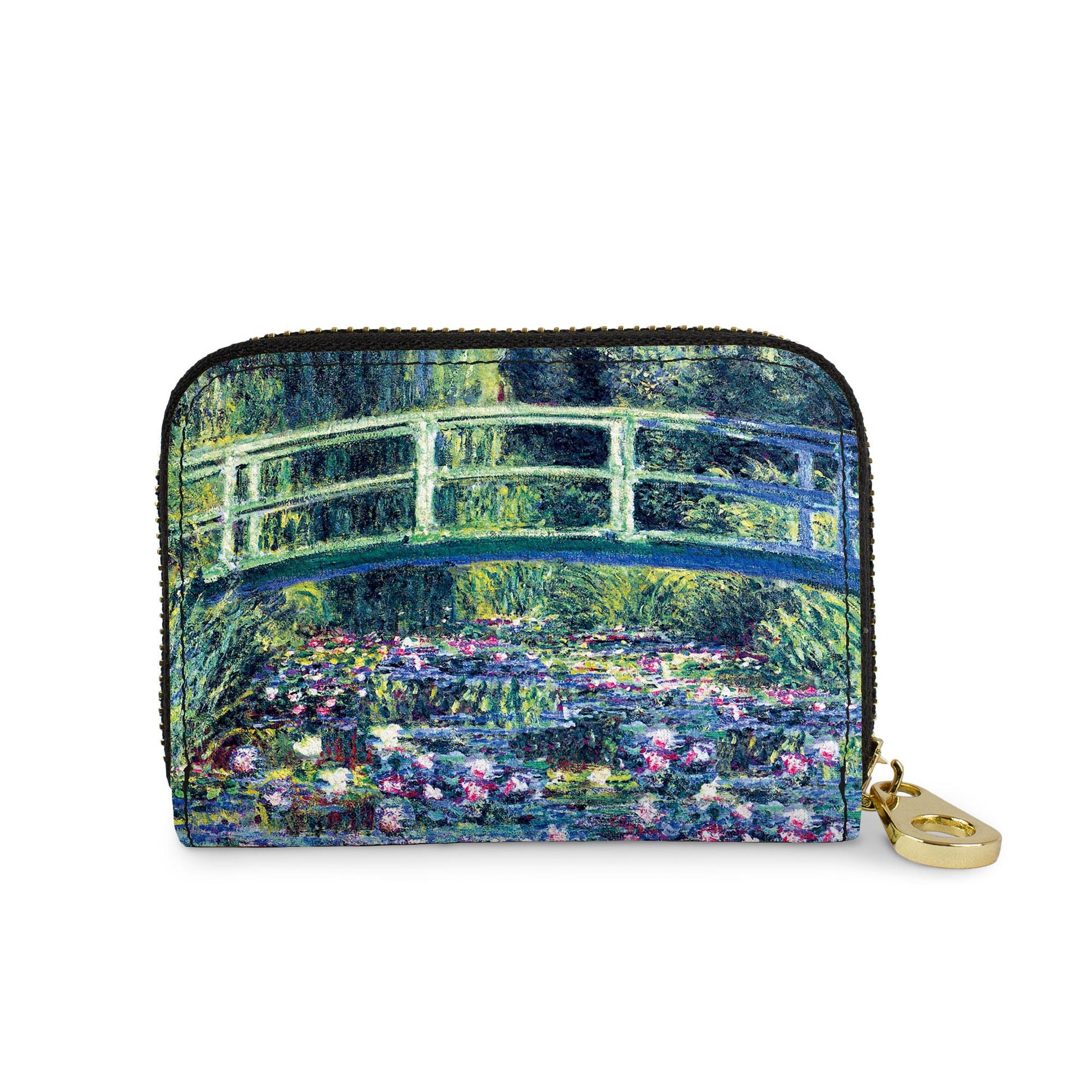 Monet Japanese bridge water lilies RFID zipper wallet