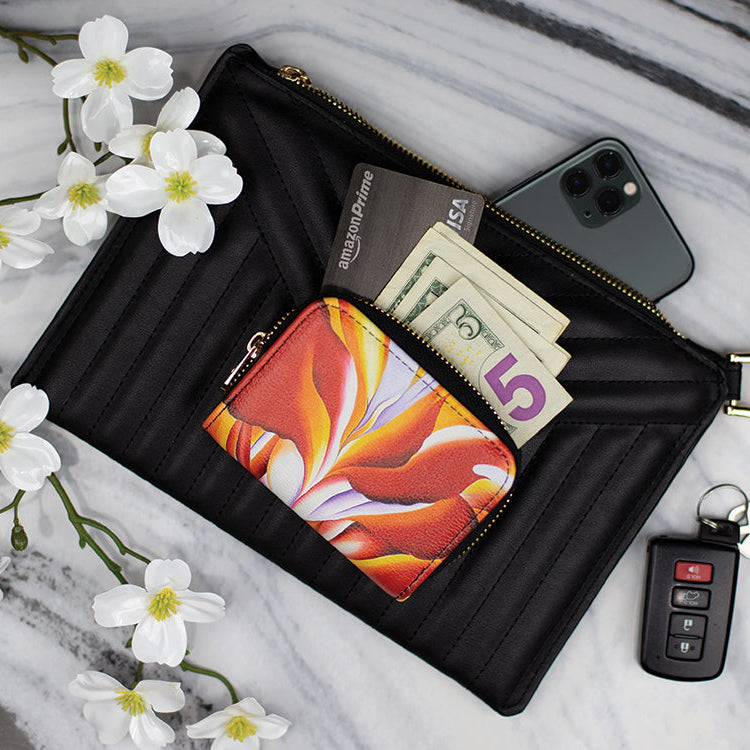 Georgia O'Keeffe Red Canna RFID Zipper Wallet
