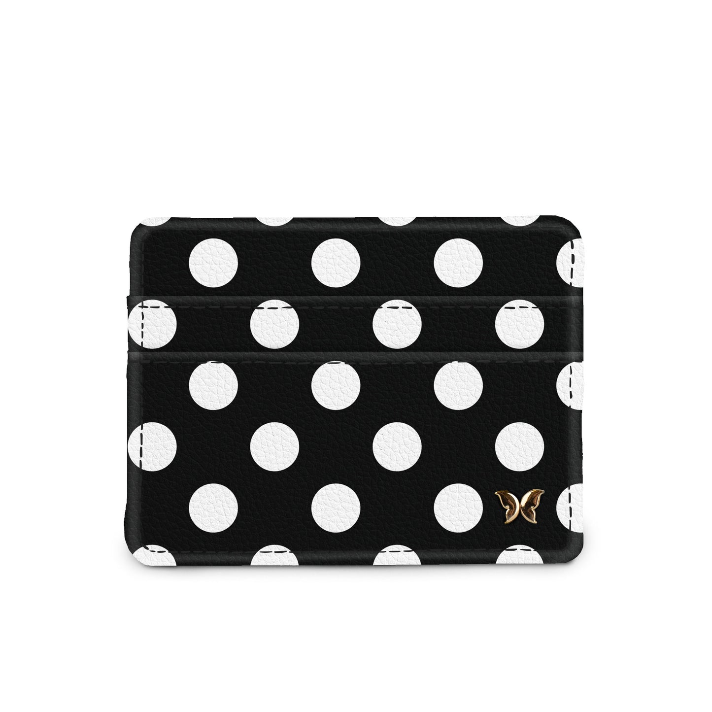 Black and white polka dot slim wallet