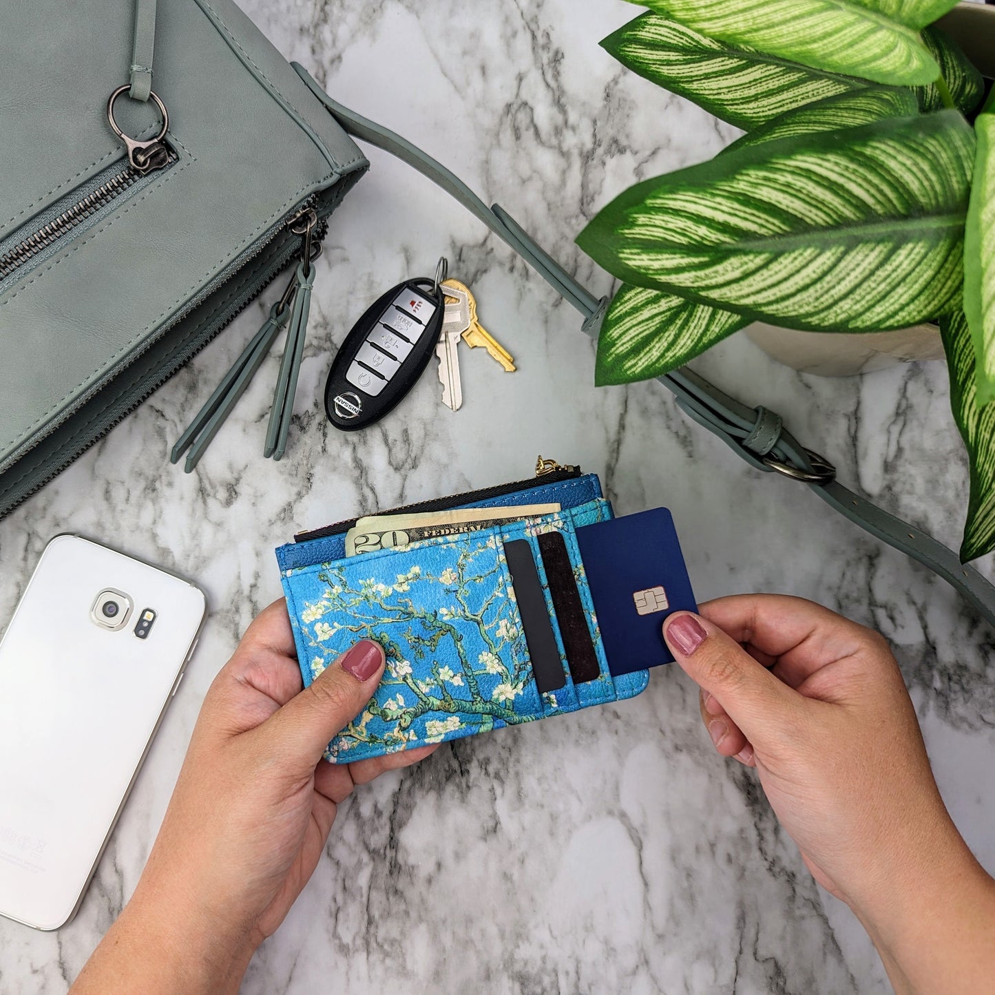 Van Gogh Almond Blossom Keychain Wallet
