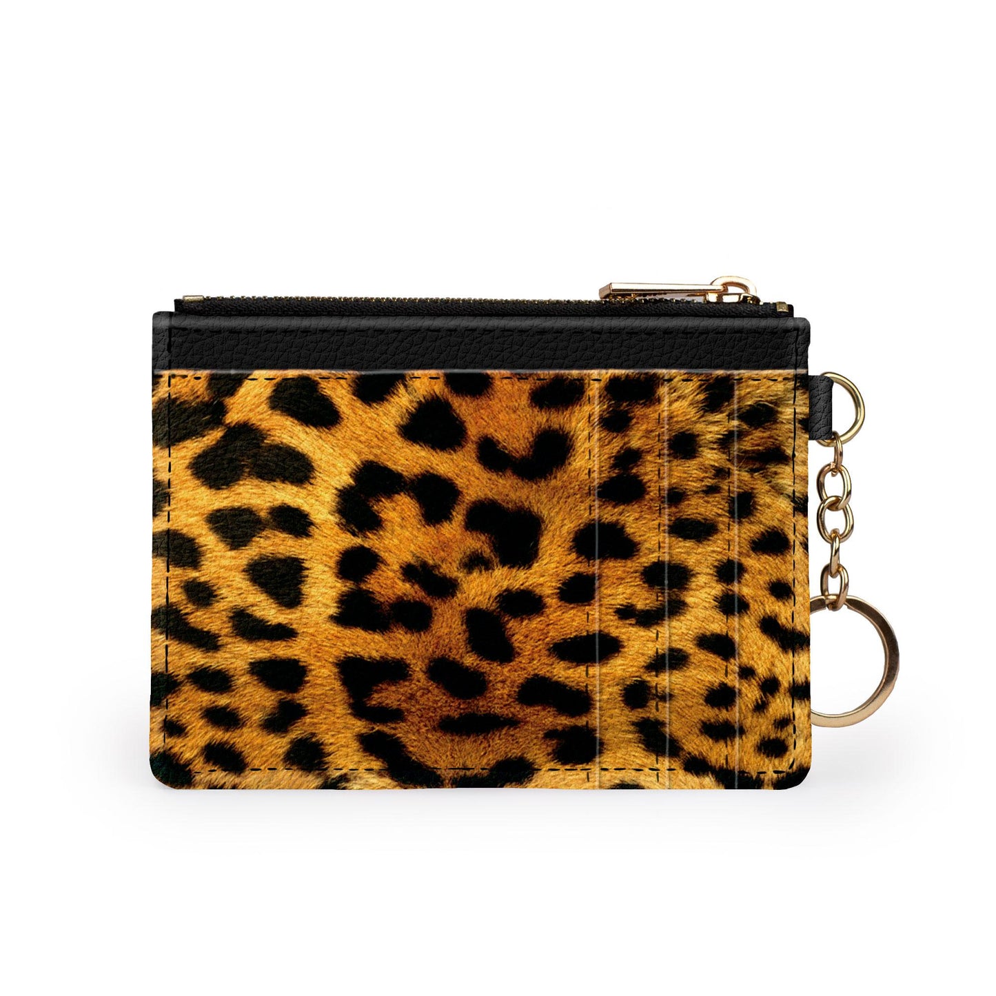 Leopard print keychain wallet