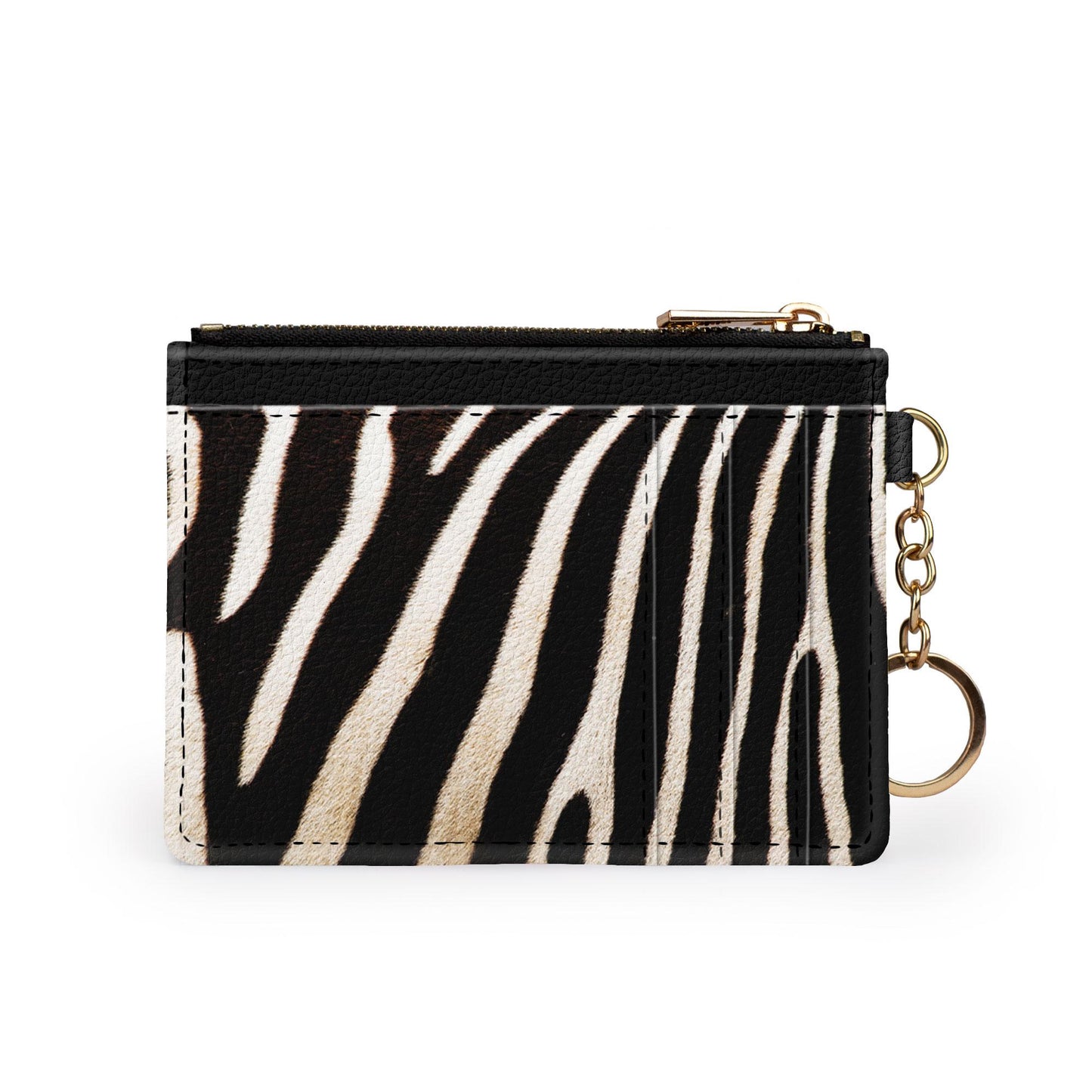 Zebra print keychain wallet