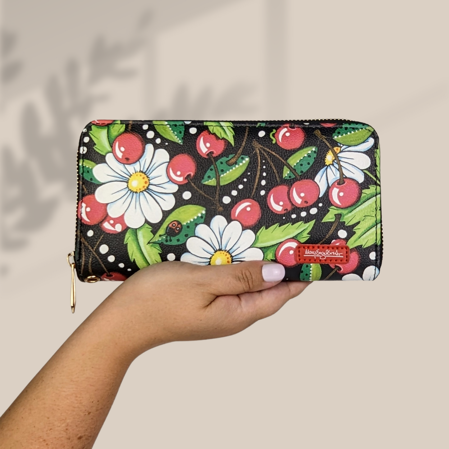 Mary Engelbreit Cherry Daisy Wristlet Wallet