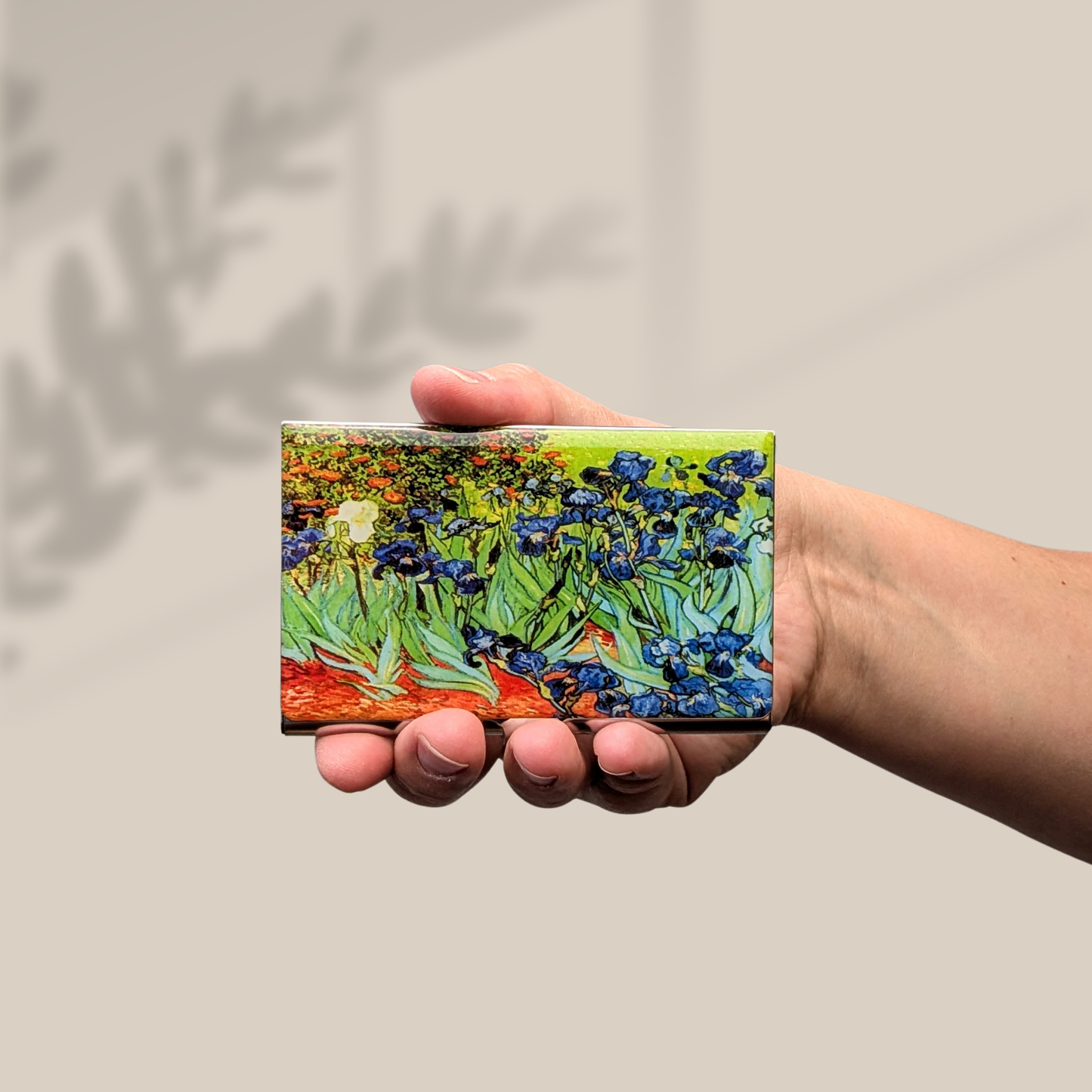 Van Gogh Irises Stainless Steel Business Card Holder