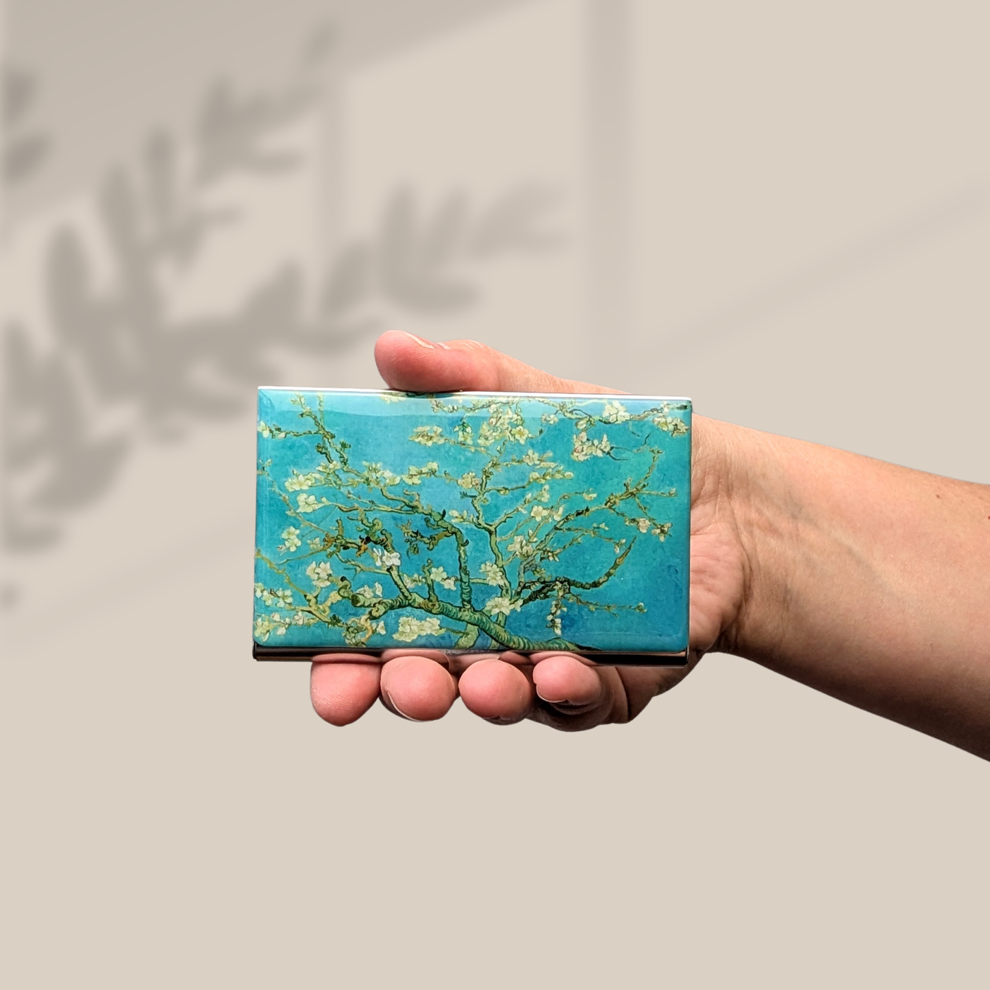 Van Gogh Almond Blossom Stainless Steel Business Card Holder