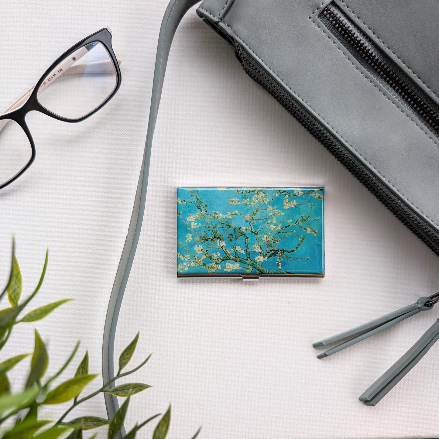 Van Gogh Almond Blossom Stainless Steel Business Card Holder