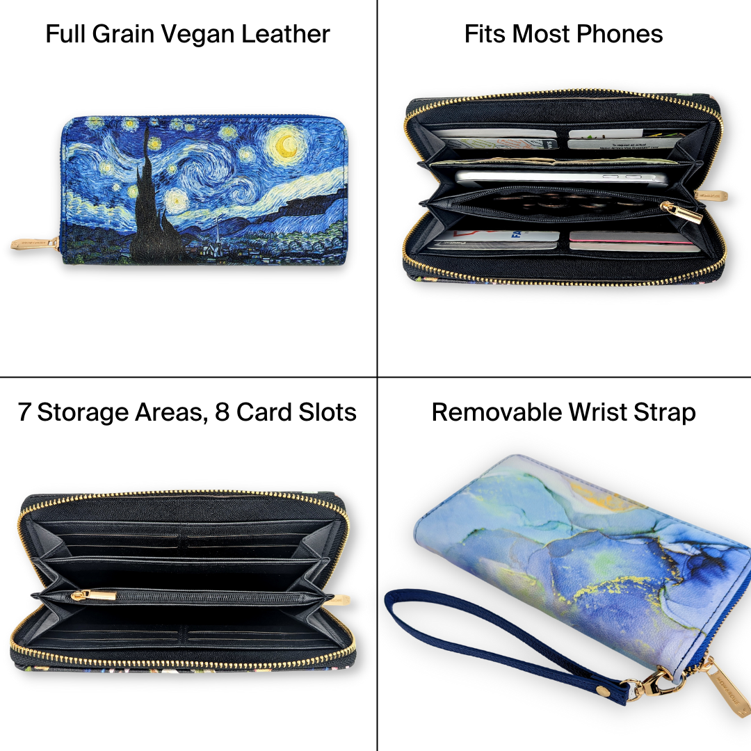 Blue Marble Wristlet Wallet